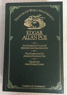 Treasury of World Masterpieces  Edgar Allan Poe 1982, Leather bound - good-image