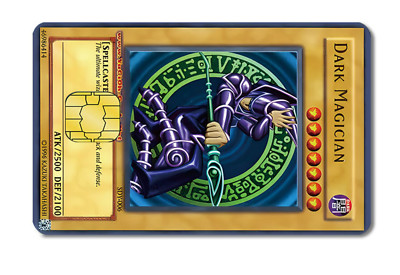 Yugioh Dark Magician Credit Card Smart Sticker Skin Precut Small Chip Debit-image