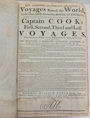 New Authentic Collection Of Captain Cook's Voyages 1786 First Ed. By GW Anderson-image