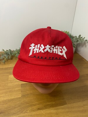 Thrasher Skateboarding Godzilla Red Snapback Hat Embroidered Logo-image