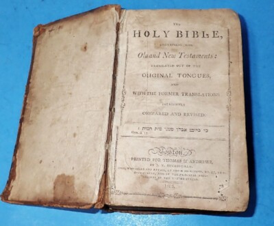 1805 Holy Bible, Old and New Testaments, I. Thomas and E.T. Andrews, Boston-image