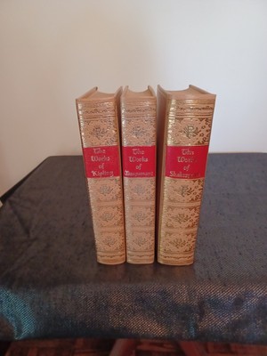 Vtg 1972 The Works of William Shakespeare & Kipling & Maupassant Leather Bound-image