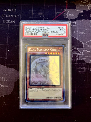 Yugioh PSA 9 Dark Magician Girl GFP2-EN177 (Ghost Rare) 1st.ed-image