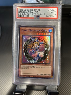 Yu-Gi-Oh! Dark Magician Girl 1st Edition! Ultra Rare Blue! LDS3-EN082 PSA 9-image