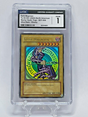 2002 Yu Gi Oh Dark Magician North American Ultra Rare Glossy SDY-006 CGC 1-image