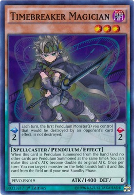 Yugioh! Timebreaker Magician - PEVO-EN019 - Super Rare - 1st Edition Near Mint, -image