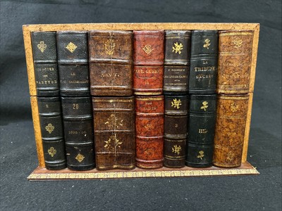 French Leather Bound Book Letter Box Desk Organizer-image