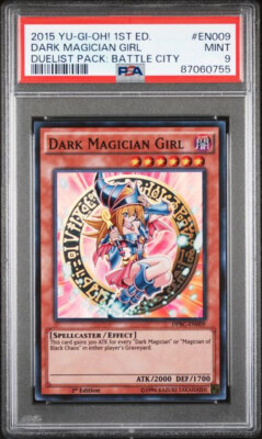 Yugioh Dark Magician Girl Super Rare 1st Ed DPBC-EN009 PSA 9-image