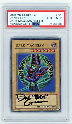 PSA Signed Dan Green Yugioh Dark Magician Yugi Evolution SYE-001 1st Edition-image