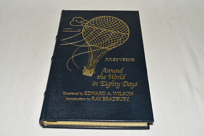 Easton Press AROUND WORLD EIGHTY DAYS Verne LEATHER 1983 1ST FAMOUS EDITION FINE-image