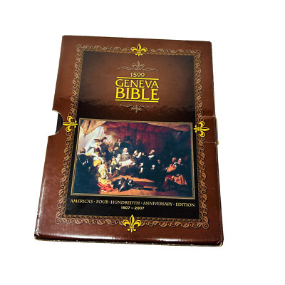 Geneva Bible 1599 America’s 400th Anniversary Ed Leather Bound With Slip Case-image