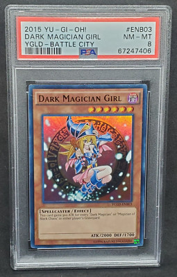 Yugioh PSA 8 NM-MT Dark Magician Girl (B) YGLD-ENB03 Battle City Ultra Rare s406-image