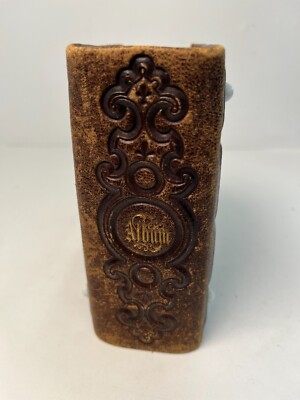 Incredible Antique Leather Bound Photo Album 11 Tin Type, 28 Early Photographs-image