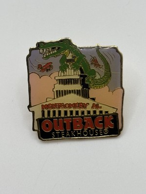 Rare! Outback Steakhouse GODZILLA Croc Montgomery Alabama AL Hat Lapel Pin-image