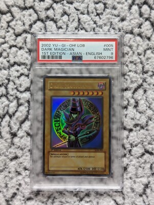 Yu-Gi-Oh PSA 9 Dark Magician LOB-005 1st Edition Ultra Rare Asian English-image