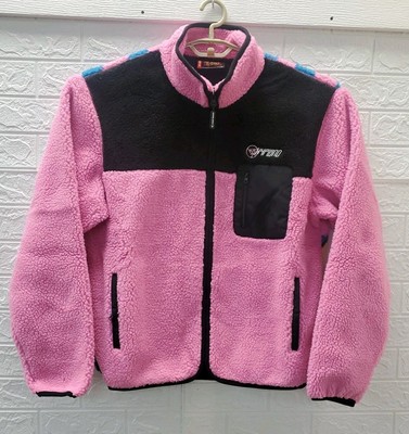 New HYPLAND Yugioh Dark Magician Full Zip Sherpa Jacket Pink Size Large-image