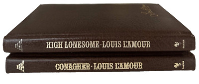 The Louis L'Amour Collection: Lot of 2 Leatherette Books GOLD EDGED *LIKE A NEW*-image