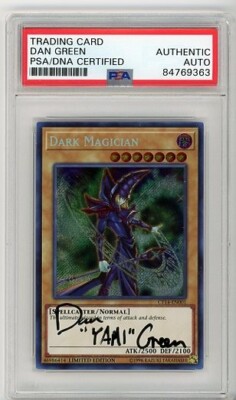 PSA Signed Dan Green Yu-Gi-Oh! TCG Dark Magician CT14-EN001 2017 Limited Edition-image