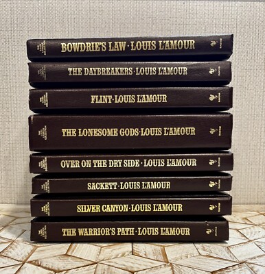 Louis L'Amour Collection Lot of 8 Short Story Leatherette Vintage Western Books-image