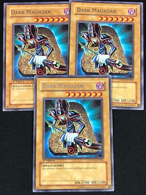YUGIOH DARK MAGICIAN DPYG-EN001 1ST RARE X3 (LP)-image