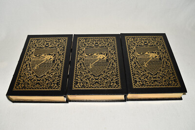 Easton Press 3V MERLIN TRILOGY Crystal Cave Hollow Hills Enchantment 1ST LEATHER-image