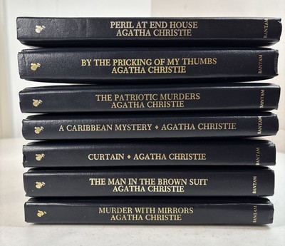 Lot of 7 THE AGATHA CHRISTIE MYSTERY COLLECTION Books Bantam Leatherette-image