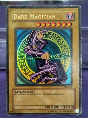 Yugioh Dark Magician SDY-006 Unlimited Ultra Rare Holo Damaged-image