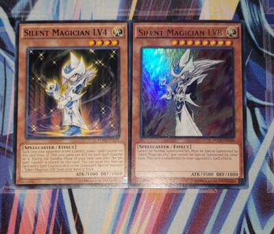 Yugioh Silent Magician LV4 common & Silent Magician LV8 Ultra Rare YGLD NM Set-image