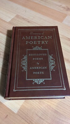 Treasury Of American Poetry Book Loved Poems Antique Rare Classic Leather Bound.-image