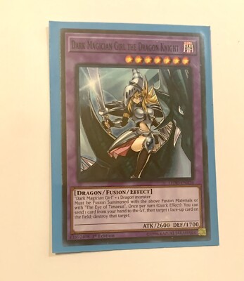 YU-GI-OH dark magician girl dragon knight mint condition 1st edition -image