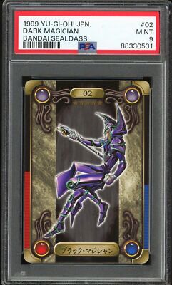 PSA 9 - 1999 YU-GI-OH! JAPANESE BANDAI SEALDASS 02 DARK MAGICIAN-image