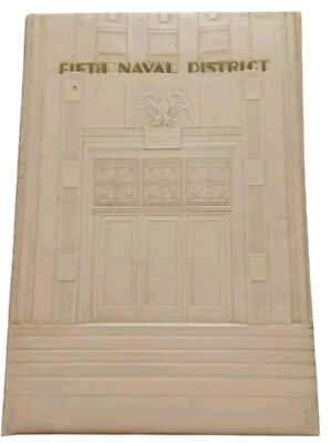 1943 WWII FIfth Naval District Hardcover Leather Bound Calendar Book Notebook-image