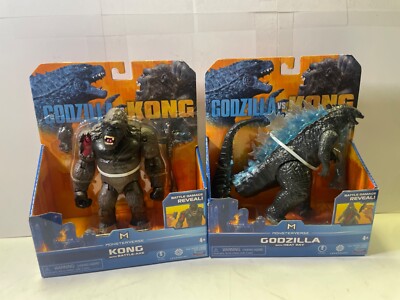 GODZILLA VS KONG King Kong & Godzilla W/ Battle Axe & Battle Damage Lot Of 2-image