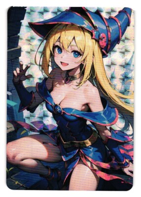 DARK MAGICIAN GIRL YU-GI-OH Foil PRISM Holo CCG Anime Custom Card-image