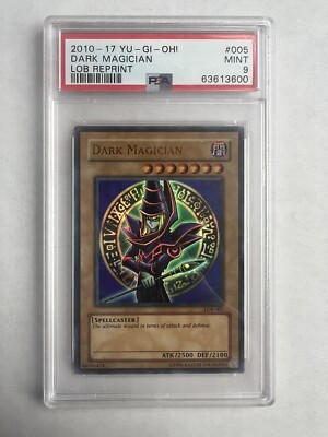 Yu-Gi-Oh TCG Dark Magician 005 2010-17 LoB Reprint PSA 9-image