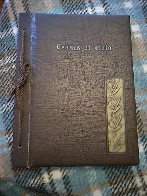 Vintage Leather hand Bound Book Leaves of Gold 1947 12th Printing Religious Pray-image