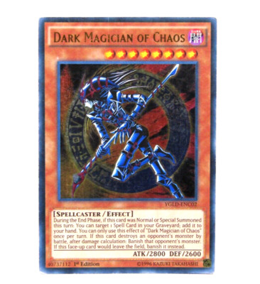 1996 Yu-Gi-Uh! Dark Magician of Chaos 1st Edition YGLD-ENC02 Ultra Rare Holo-image