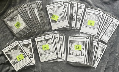 72 Jumbo Yugioh Black And White Cards Blue Eyes, Dark Magician, Girl, And More-image