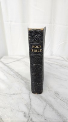 Vintage Holy Bible Leather Bound King James Version Oxford University Press Tabs-image