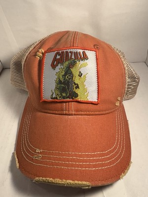 Godzilla Mesh Hat Cap Distressed Orange-image