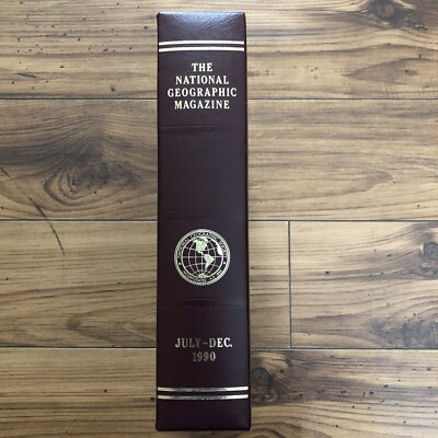 NATIONAL GEOGRAPHIC FAUX LEATHER BOUND SLIP CASE July-December 1990-image