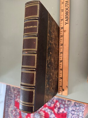 Fine leather Binding Chateaubriand French language book-image
