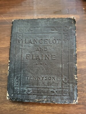 Lancelot Elaine Antique Little Leather Book 1920 Great Vintage Decor Collectible-image