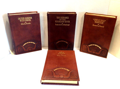 Vintage Time Life Classics of the Old West Leatherbound Books Lot of 4-image