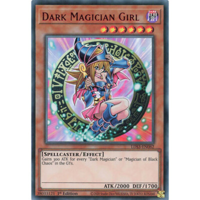 YUGIOH 2x DARK MAGICIAN GIRL x2 - LDS3-EN082 - ULTRA 1st ED BLUE & RED - NM-image