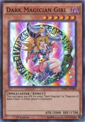 Yugioh! LP Dark Magician Girl - DPBC-EN009 - Super Rare - 1st Edition Lightly Pl-image