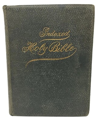 Indexed Holy Bible, Leather Bound, Gold Leaf, Century/Dickson 1902 -image