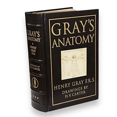 Gray's Anatomy Collectible LEATHER Bound Gold Gilded Special Gift Edit. B&N 1995-image