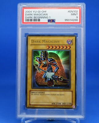2004 Yu-Gi-Oh! Dark Magician [DB1-EN102] Ultra Rare PSA 9-image