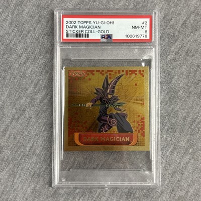 2002 Topps Yu-Gi-Oh! Sticker Collection Dark Magician Gold PSA 8 NM-MT-image